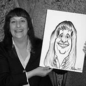 Woman Holding Her Caricature