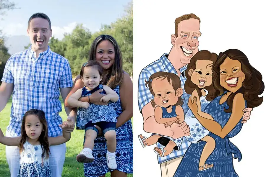 Gift Caricature Of An Engaged Couple From Photo